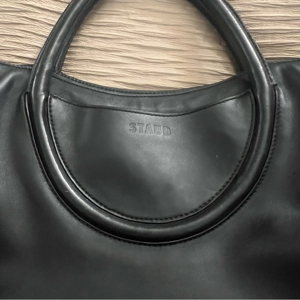 Black Leather Handbag Satchel - Picture 5 of 16